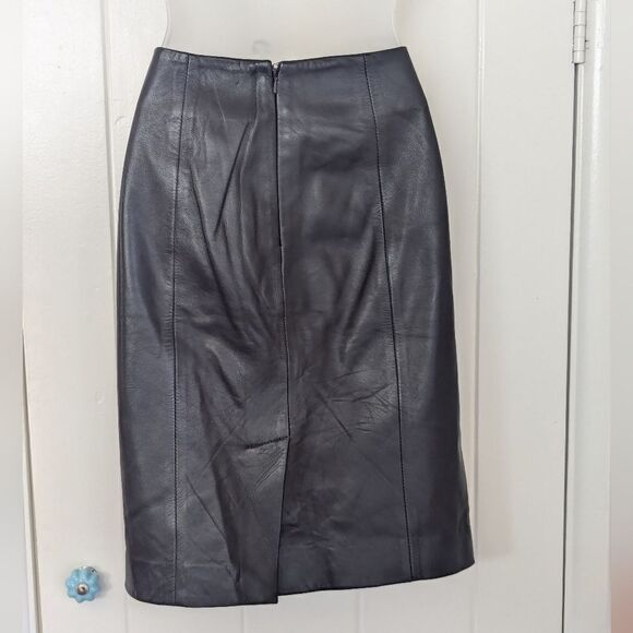 Talbots Leather Skirt Whimsigoth Quiet Luxury Dark Academia Feminine 2P NWOT - Picture 5 of 9